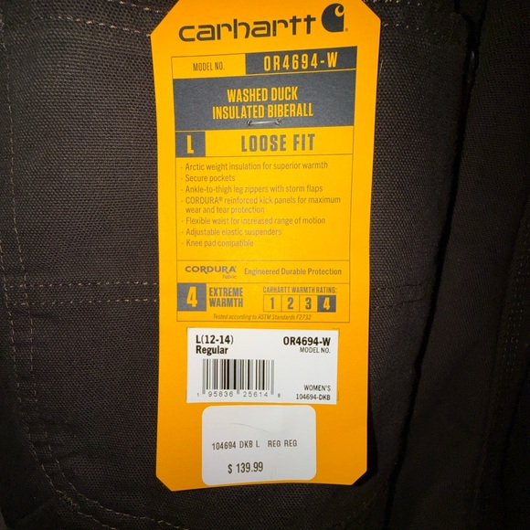 Carhartt Women's Dark Brown Bib Overalls - Picture 6 of 6